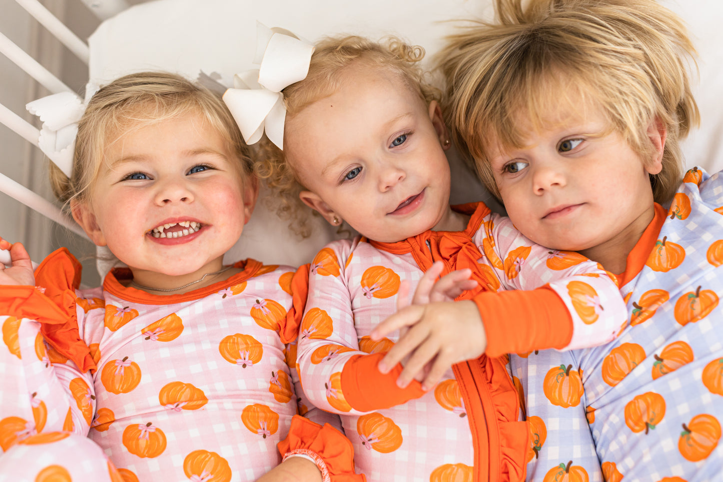 Pink Plaid Pumpkin Two-Piece Set