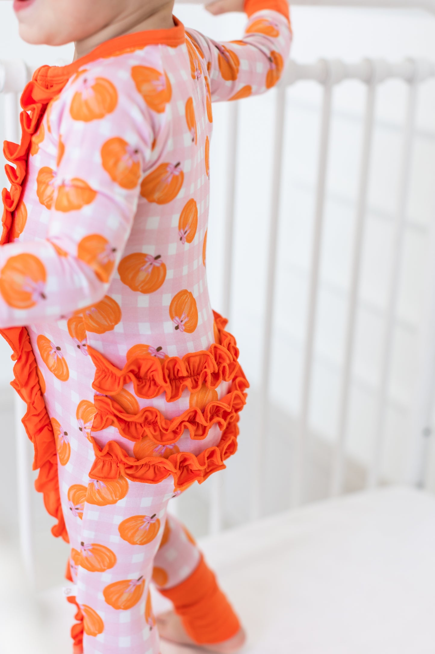 Pink Plaid Pumpkin Ruffle Zippy