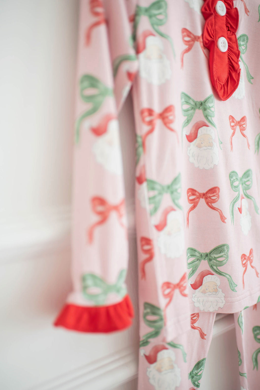 Santa Bows Ruffle Two-Piece Set