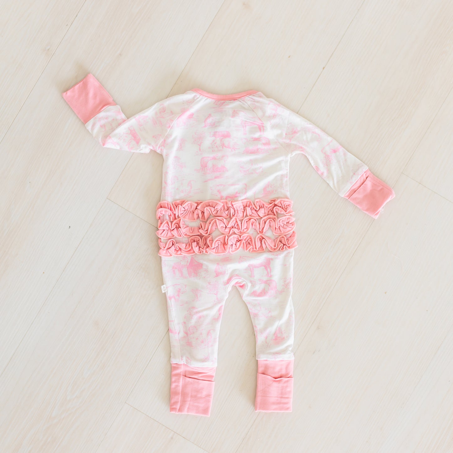 Blush Barnyard Toile Zippy
