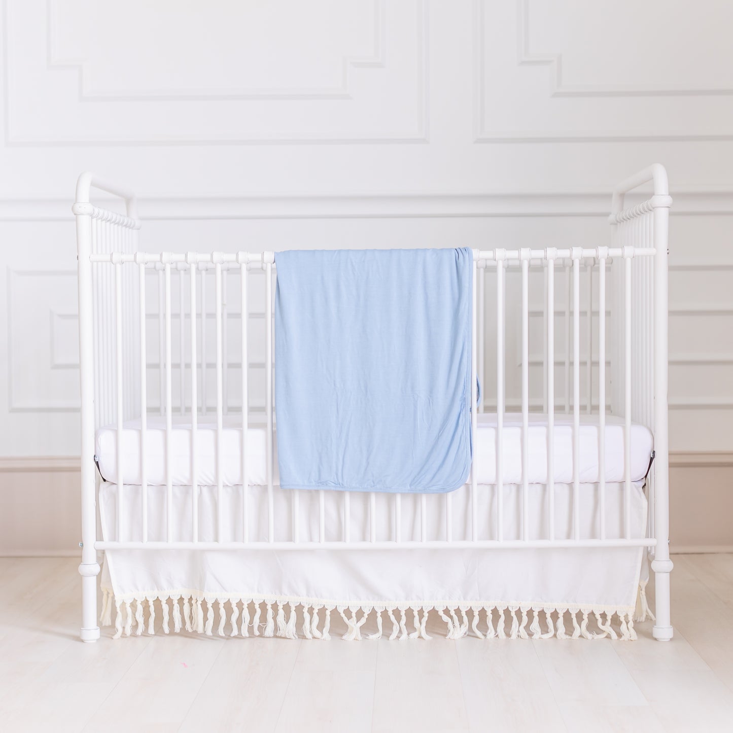 Dusty Blue Barnyard Toile Blanket