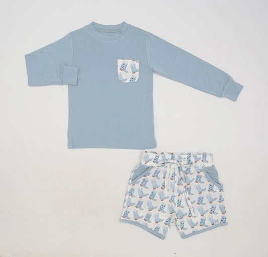 HOWDY Blue Short Set