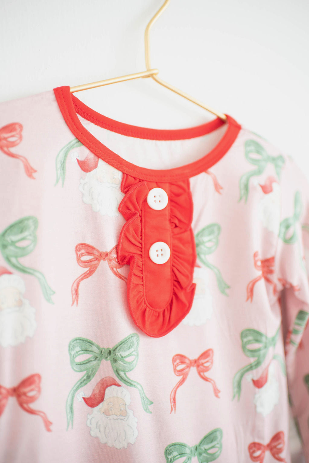 Santa Bows Ruffle Two-Piece Set