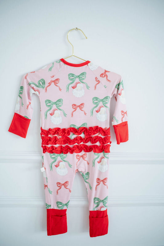 Santa Bow Ruffle Zippy