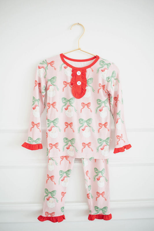 Santa Bows Ruffle Two-Piece Set