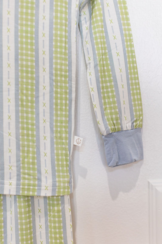 Green Stripe Two Piece Set
