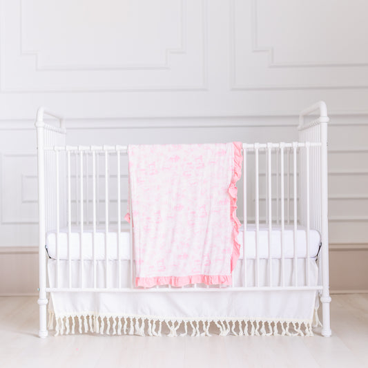 Blush Barnyard Toile Blanket