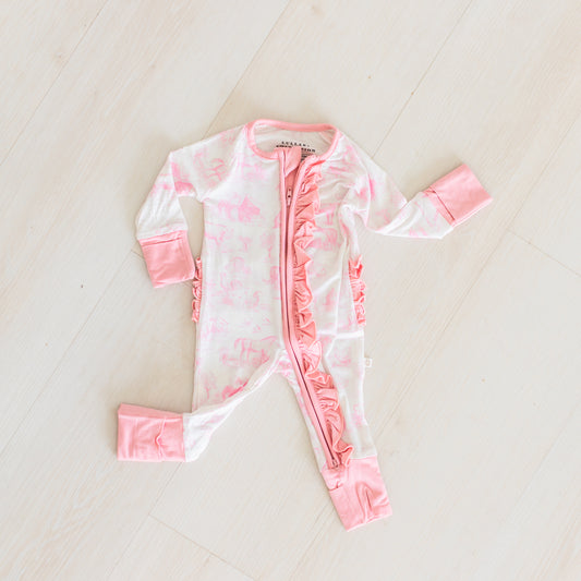 Blush Barnyard Toile Zippy