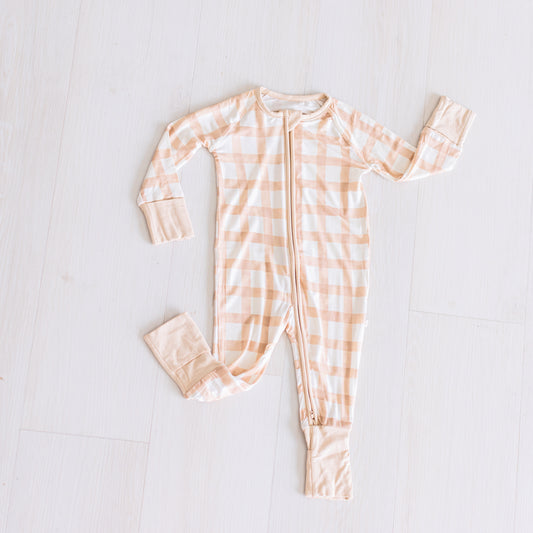 Tan Gingham Zippy